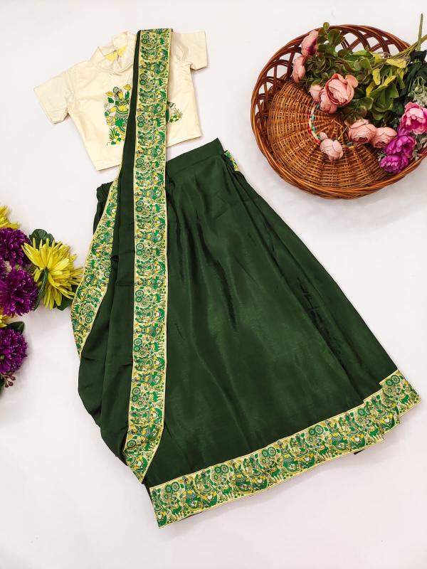 KSGN 018 Ready to wear sarees Dola Silk Affordable kids clothing supplier in Pune